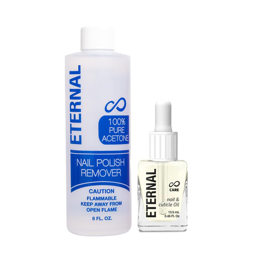 Eternal Acetone Nail Polish Remover & Cuticle Oil Drops - 100% Pure Acetone for All Nail Polish Types, Natural Gel & Acrylic Nail Care Treatment for Damaged Nails, For Men & Women
