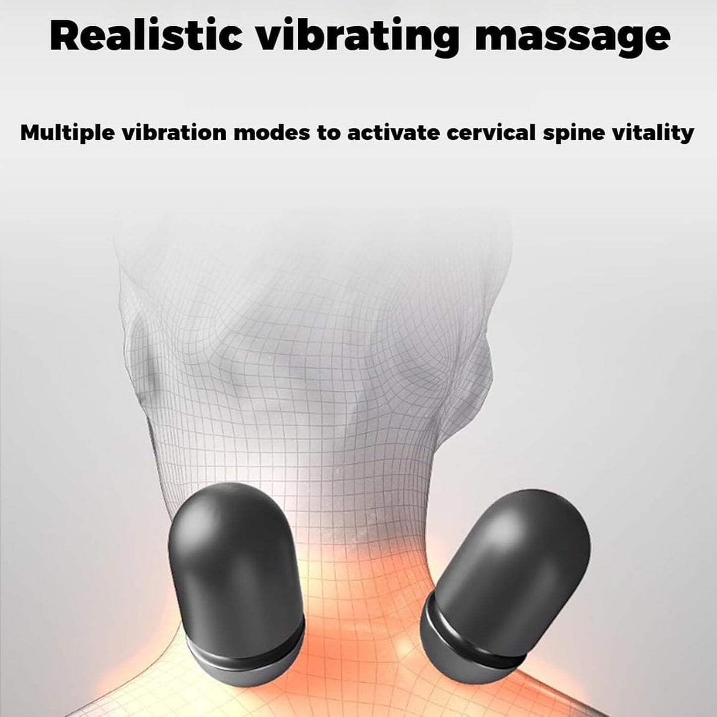 Heapls 3 in 1 Neck Massage Pillow, 3 Function Modes - Traction and Lifting/Bionic Massage/Smart Heat Compress, Massages for Stress Relief & Neck Nervous Alleviation for Office & Home (Black)