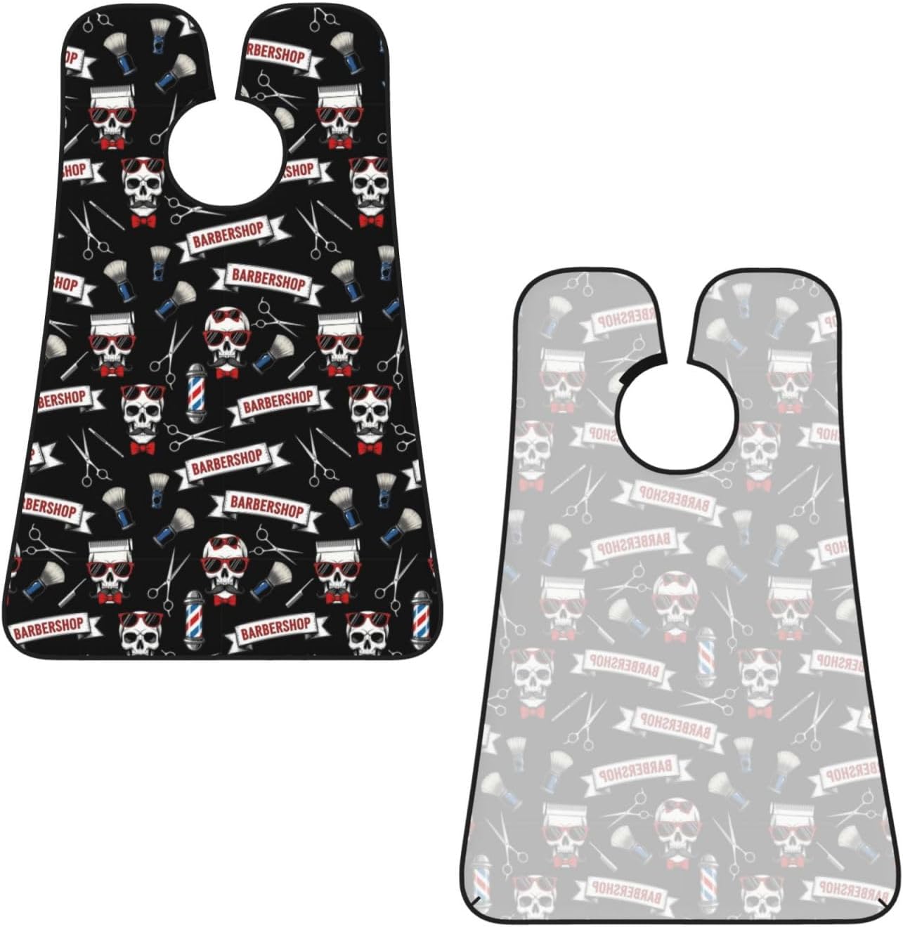 Beard Hair Catcher Bib, Waterproof Non-Stick Grooming Apron for Shaving Trimming, Perfect for Men Dad, Cool Funny Skull Tools Vintage Barber Shop Shave Bib