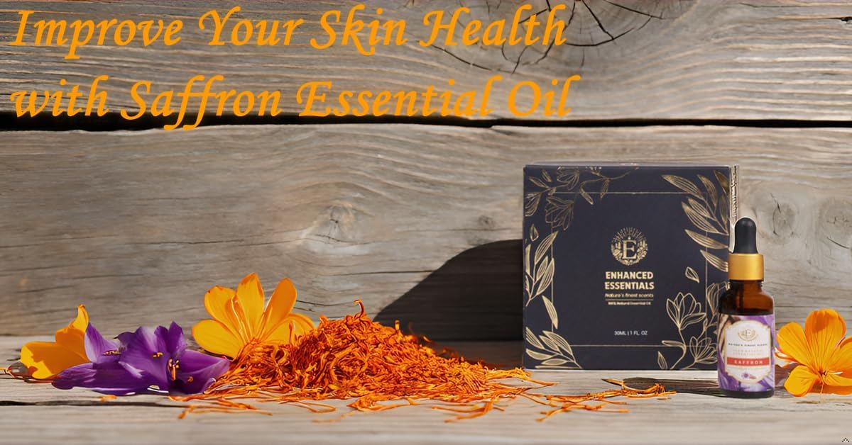 Luxurious Saffron Essential Oil by Enhanced Essentials| Slow Distilled & Pure| for Home,Diffusers,Skin & Hair Care,Aromatherapy,Bath,Perfume,Soap & Candle Making|with Glass Dropper| 1 fl oz (30 ml)