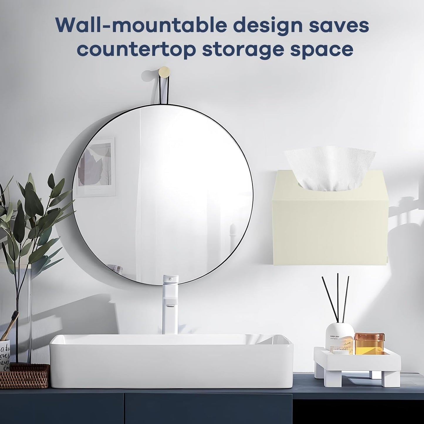 Acrylic Hand Towel Box Cover Compatible with Kleenex Disposable Hand Towels Wall-Mounted Paper Towel Dispenser Suitable for Tabletop, Bathroom, Car, and Office Use (Beige)