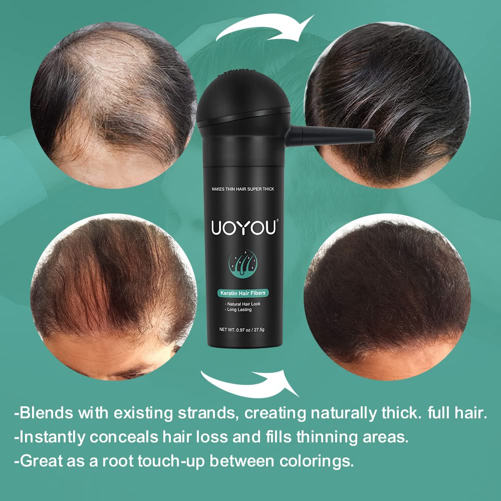 LIGHT BLONDE Hair Fibers for Thinning Hair 27.5g Bottle with Applicator | Natural Keratin Hair Fibers Concealer for Hair Loss for Men and Women | Hair Building Fibres Powder [LIGHT BLONDE]