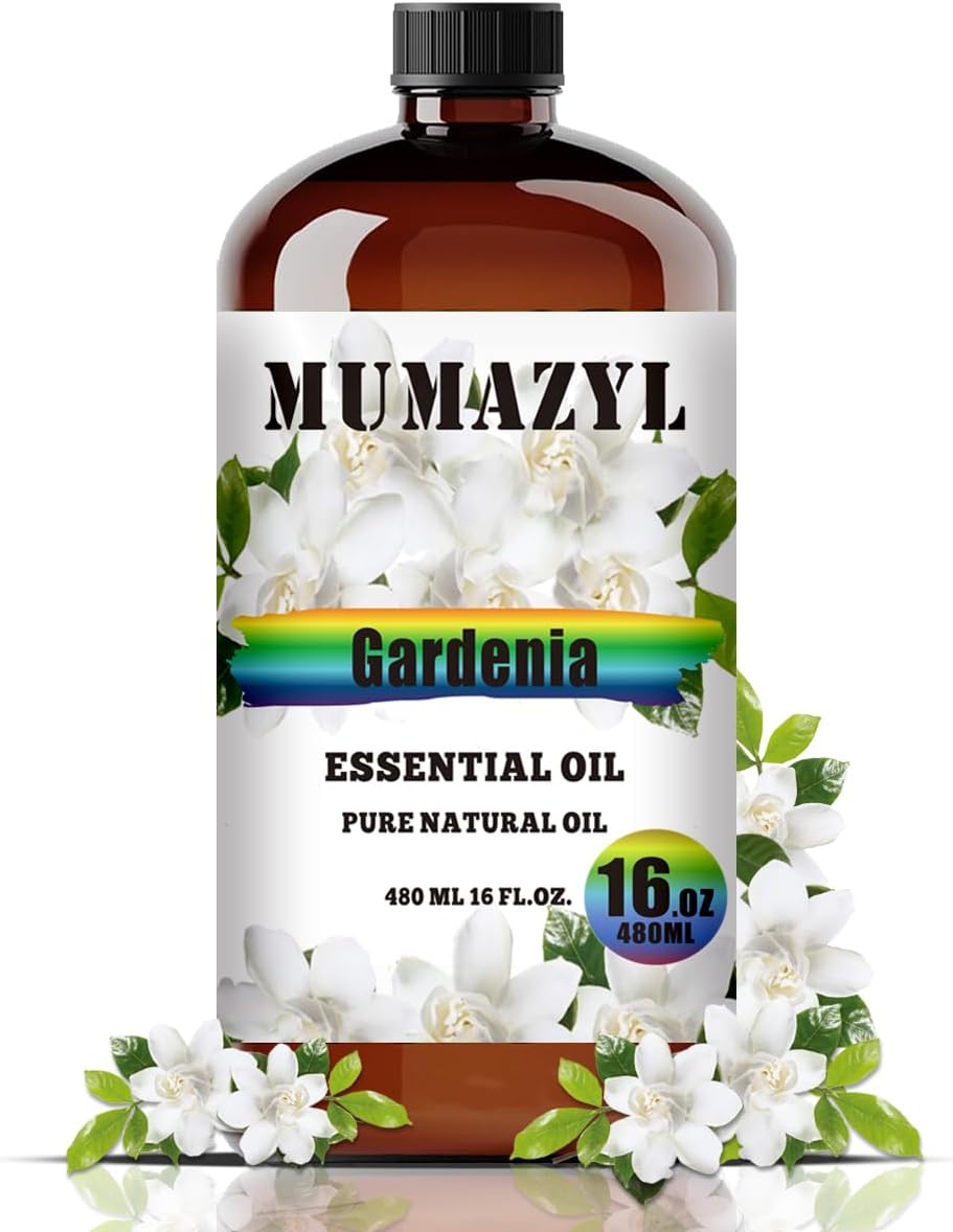 Gardenia Essential Oil, Gardenia Oil 16 Fl Oz 480ML for Diffuser Humidifier Yoga Cleaning DIY Candle Soap Making Essential Oils