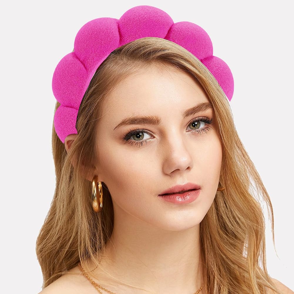 Spa Headbands: Makeup & Face Wash Headbands for Skincare, Masks, and Treatments - Terry Cloth, Puffy Design