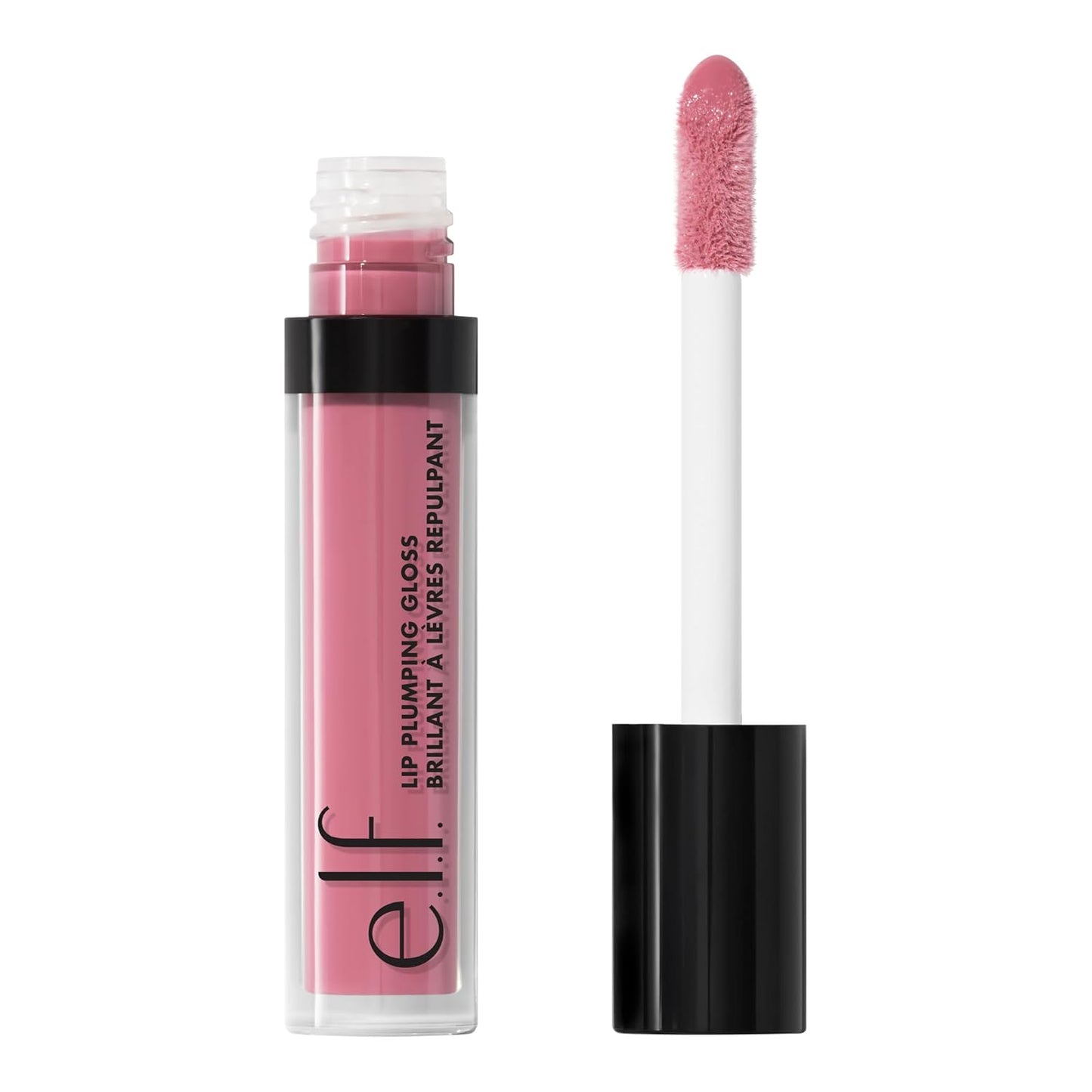 e.l.f. Lip Plumping Gloss, Hydrating, Nourishing, Invigorating, High-Shine, Plumps, Volumizes, Cools, Soothes, Sparkling Rosé, Shimmer, 0.1 Oz
