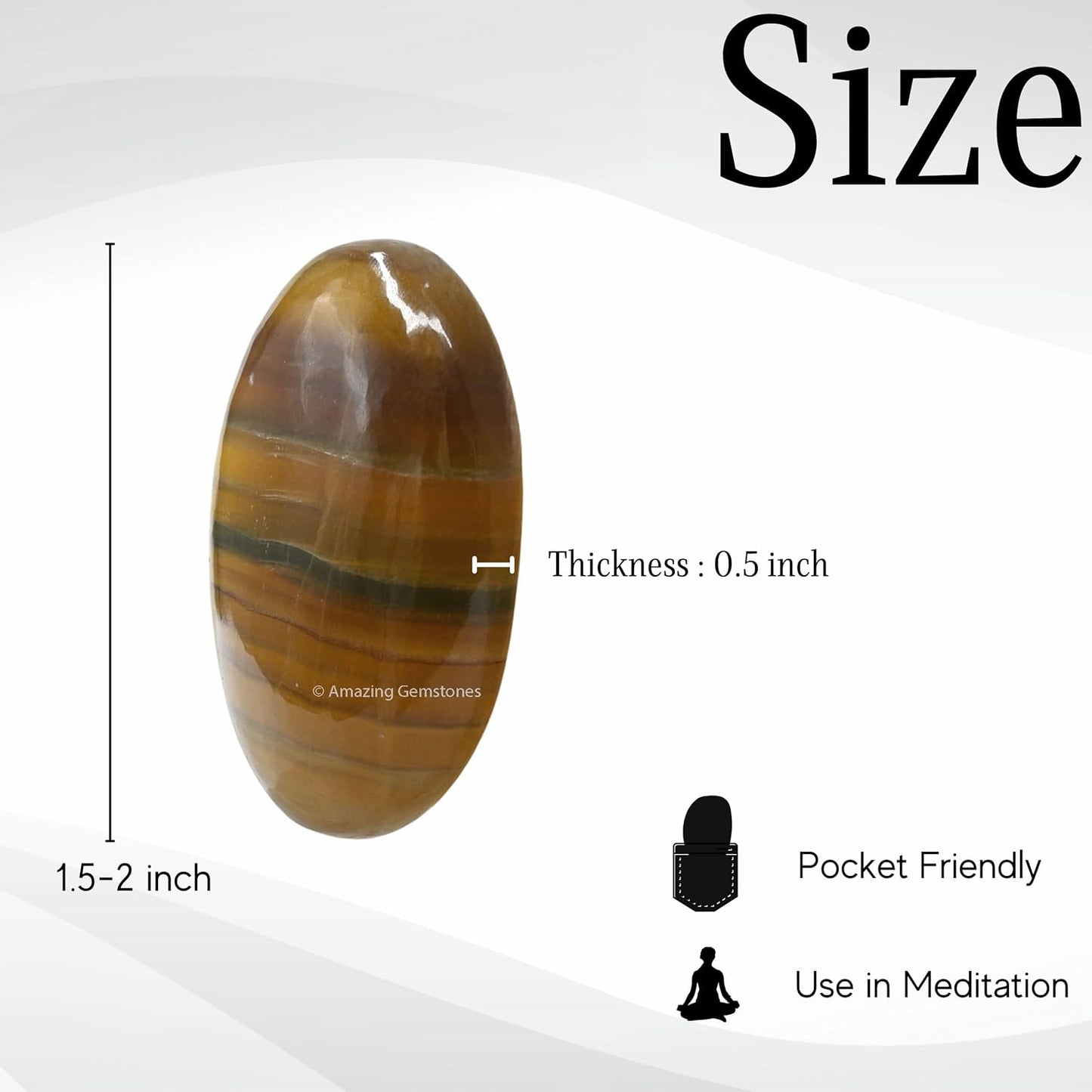 Amazing Gemstone Fluorite Crystals and Healing Stones - Large Palm Stone Crystals Piedra - Crystal for Good Luck, Balanced Positive Energy, Meditation - Unique Stocking Stuffers, Gifts for Women, Men