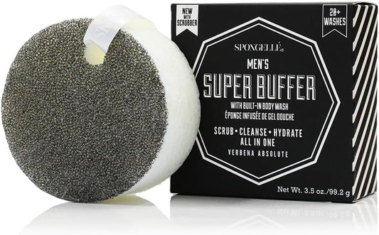 Spongelle Men's Super Buffer Built-In Body Wash (Verbena Absolute)