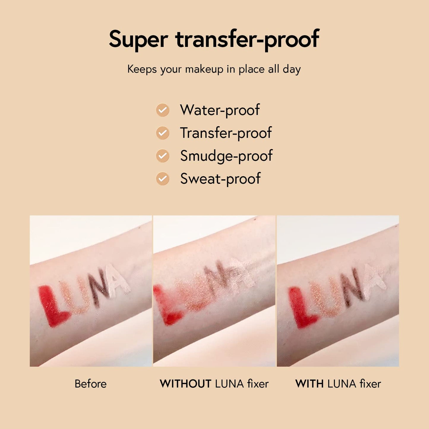 LUNA Long Lasting Setting Fixer Spray 3.3 fl oz, Weightless with Micro-Fine Mist, Natural Finish, Non-Drying Formula for All Skin Types, Korean Makeup