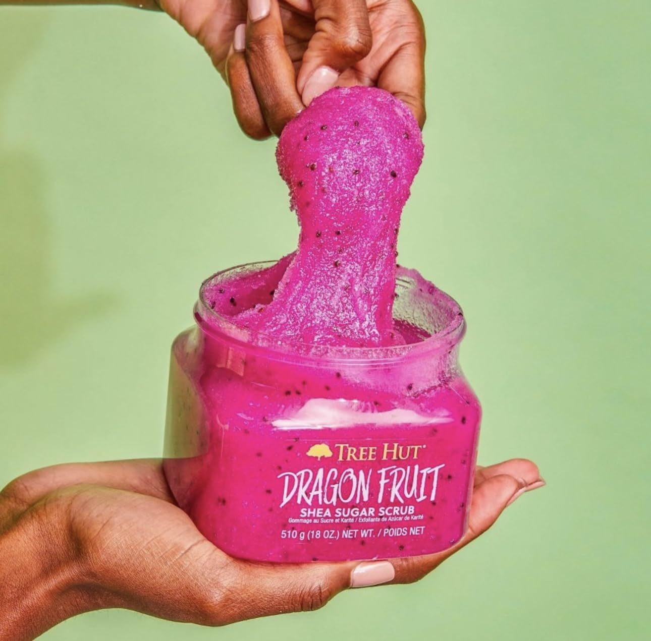 Tree Hut Dragon Fruit Shea Sugar Scrub, Exfoliating, Hydrating & Moisturizing Body Scrub with Shea Butter & Nourishing Essential Oils, Smooth & Soften Skin, 18 oz