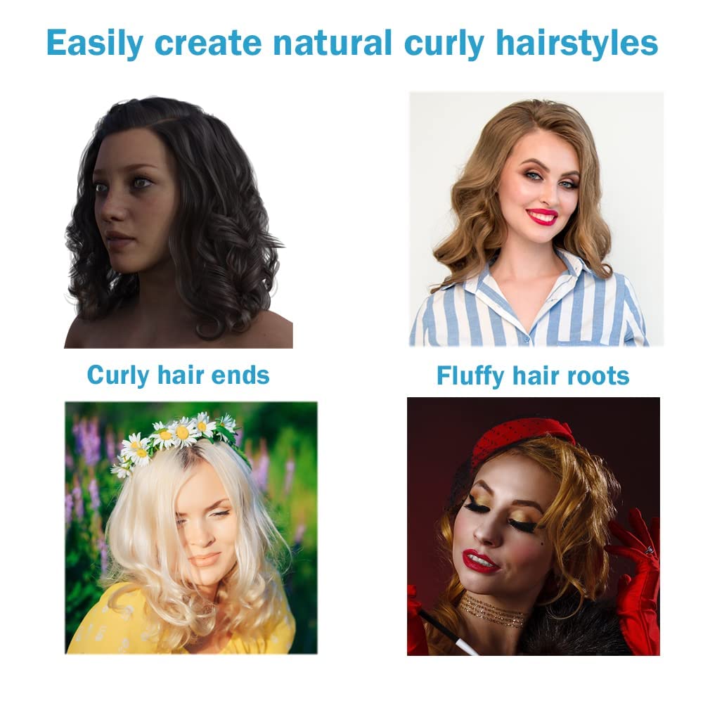 6PCS Roller Curlers for Medium Short Hair and Bangs, Create Natural Curly Hairstyles (Yellow 6 pack)