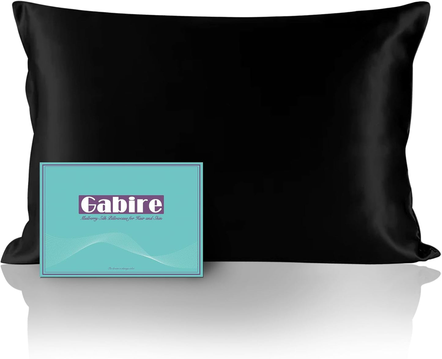 Mulberry Silk Pillow Case for Hair and Skin Prevent Acne Pillowcases Both Sides Real Silk Pillowcases Organic Silk Pillowcase with Hidden Zipper, Black, Queen (20"×30")