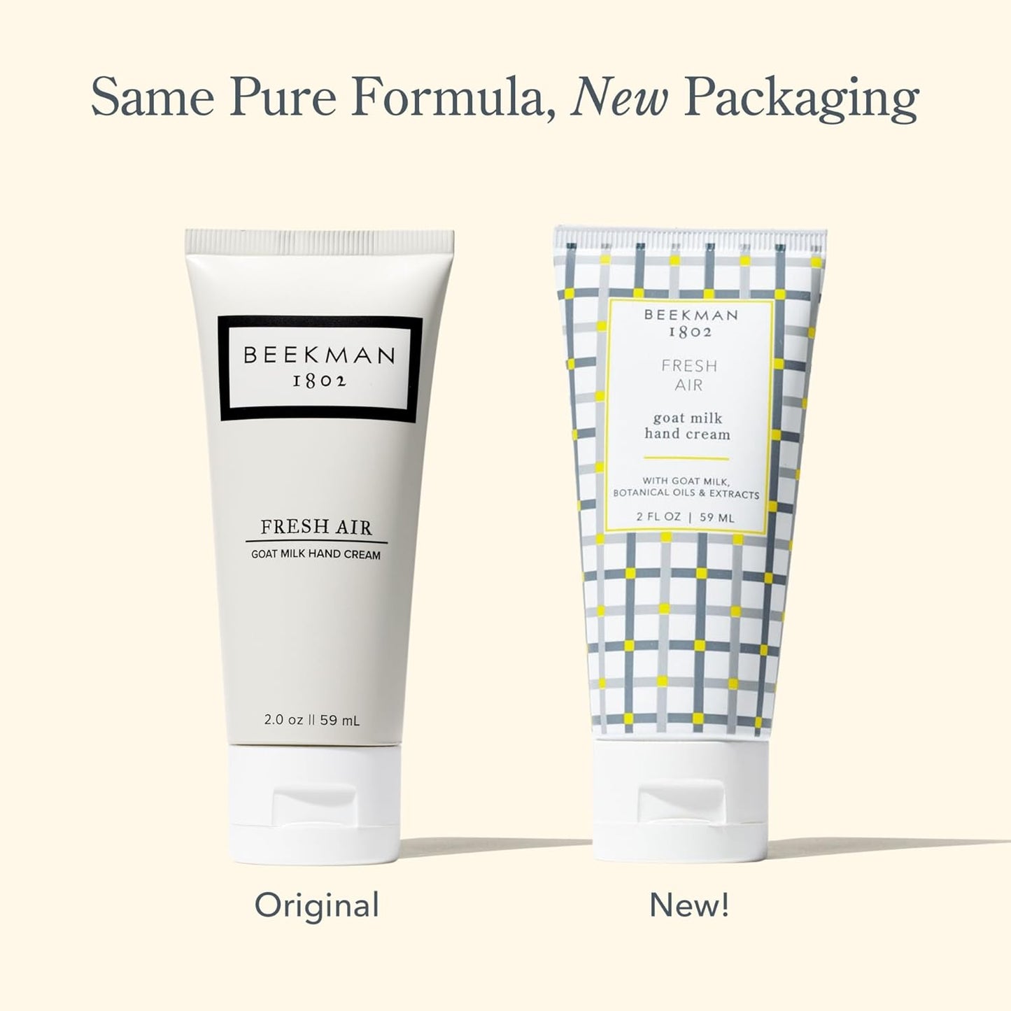 Beekman 1802 Goat Milk Hand Cream, Fresh Air - 2 oz - Moisturizing Lotion for Dry Skin - Anti-Aging Hydration - Good for Sensitive Skin - Cruelty Free - Packaging May Vary