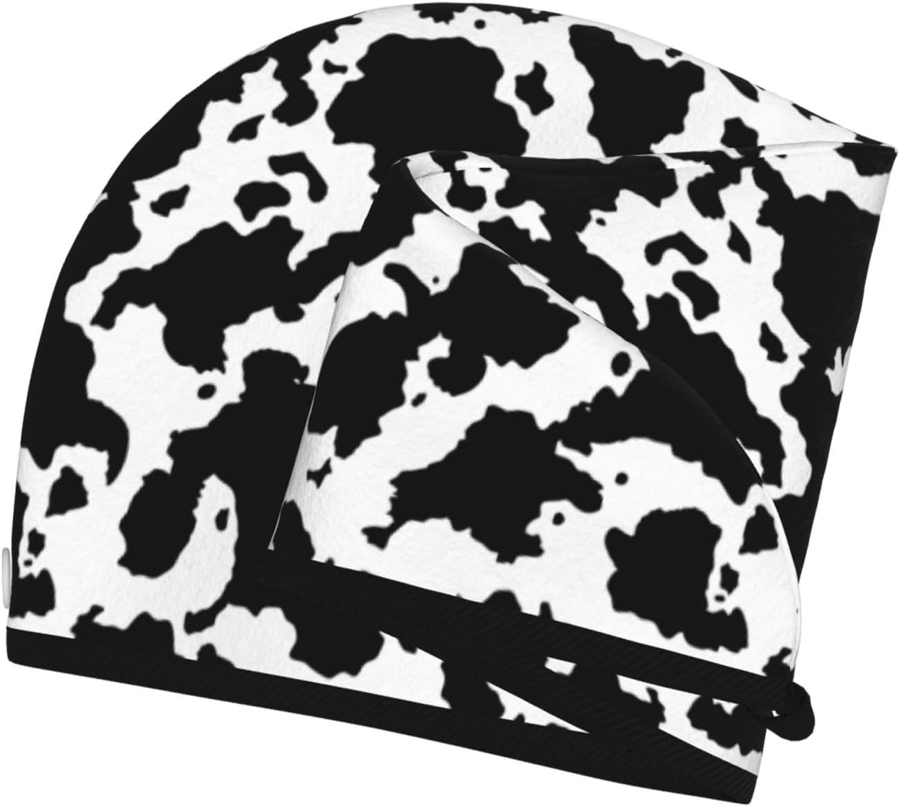 Cow Hair Towel Wrap Microfiber Fast Drying Hair Turban with Buttons for Women Drying Curly, Long & Thick Hair