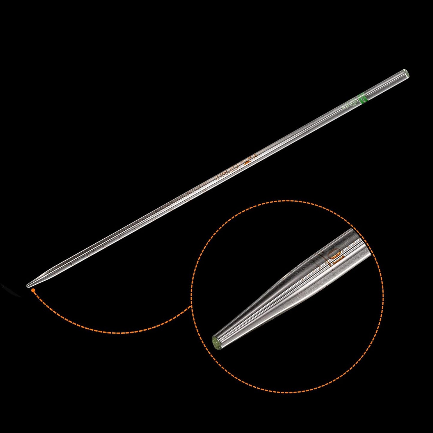 PATIKIL Graduated Dropper Pipettes, 1 Pcs 0.1ml Reusable Borosilicate Glass Pipette for Transfer Liquid for Laboratory, Chemistry, Clear