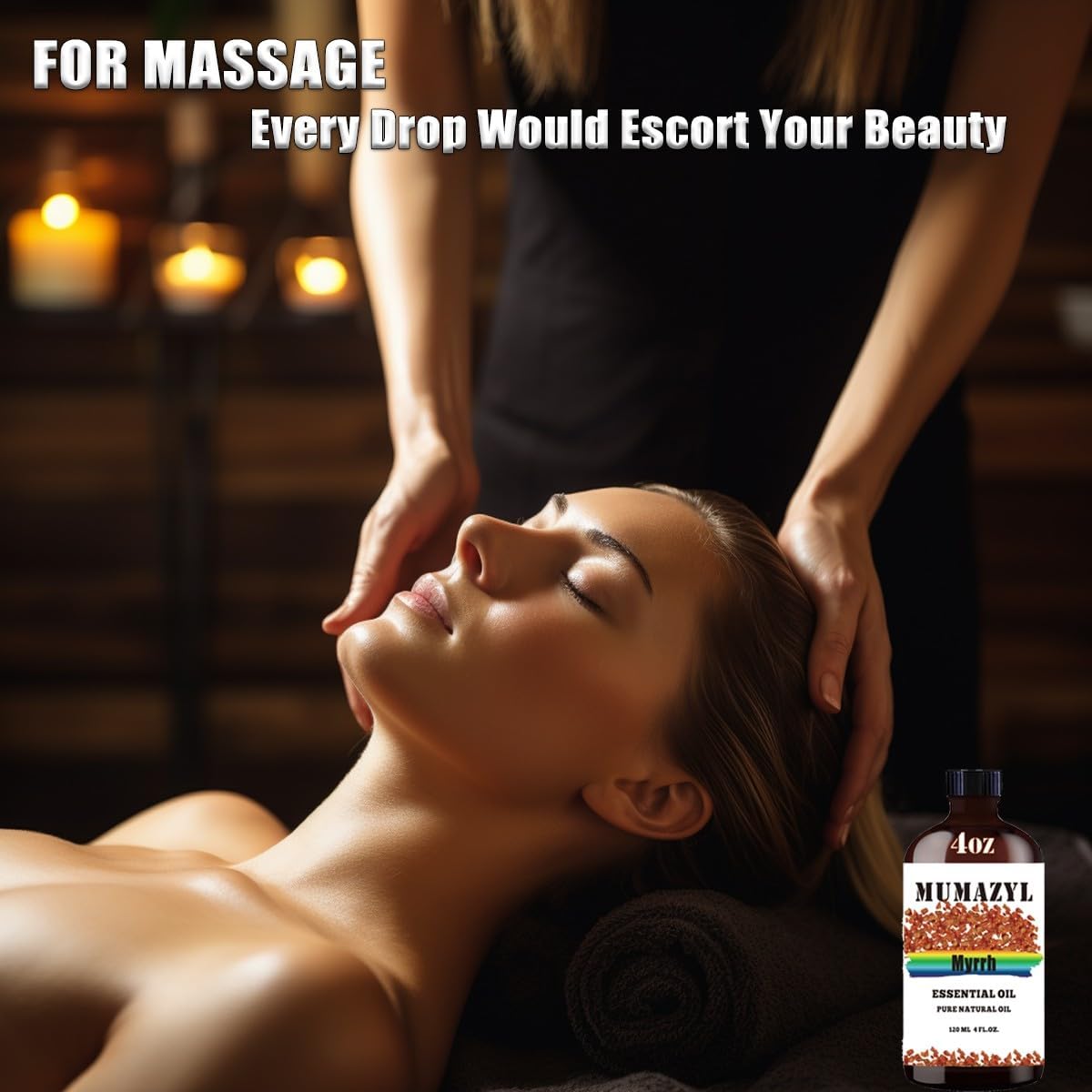 Myrrh Essential Oil, Myrrh Oil 4 Fl Oz 120ML for Diffuser Humidifier Yoga Cleaning DIY Candle Soap Making Essential Oils