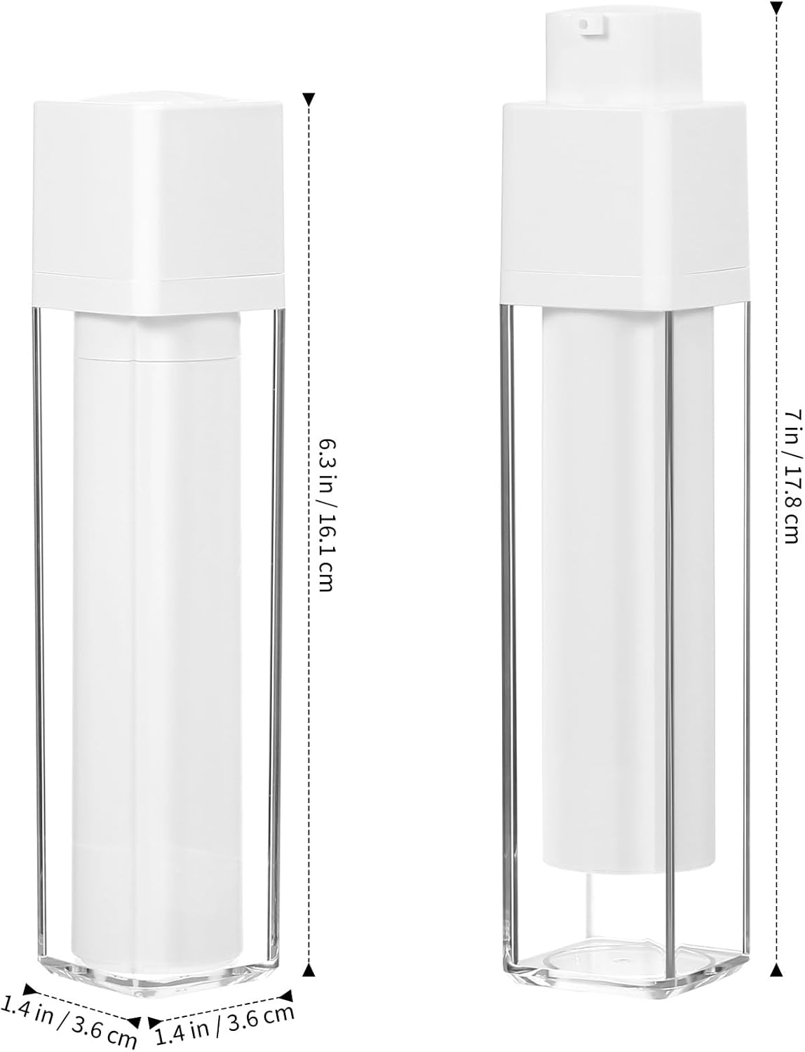 Airless Pump Dispenser Foundation Bottle: 3pcs 50ml Skincare Moisturizer Empty Refillable Pumps Container 1.7oz Reusable Travel Dispenser Pumps Bottle
