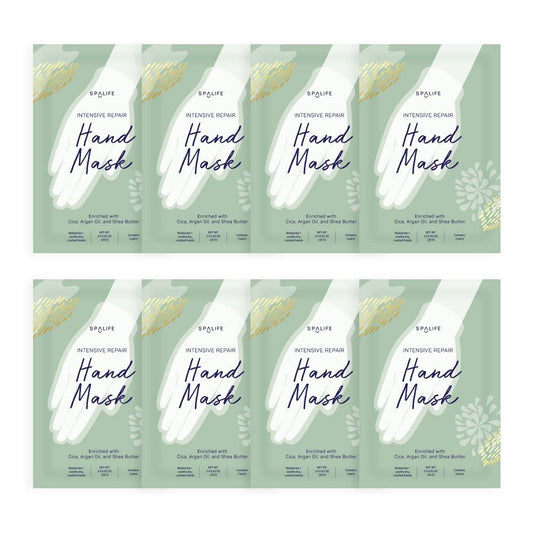 SpaLife Intensive Repair Ultra-Moisturizing Hand Masks with Cica, Argan Oil, and Shea Butter to Soothe dry, and Cracked Hands (8 PACK)