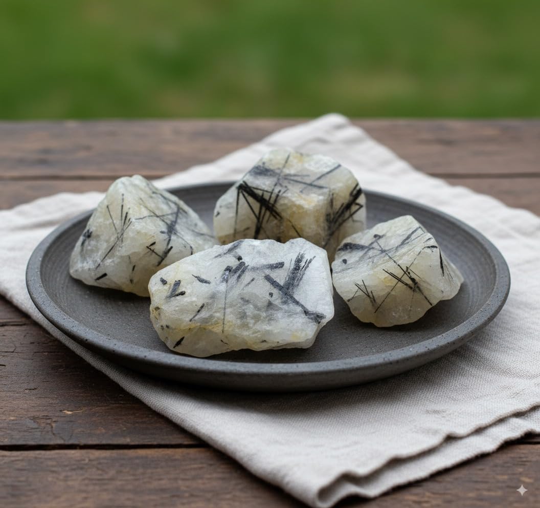 Large 1.25-2.0”Rutile Quartz Raw Crystal Stone | Natural Healing Gemstone with Golden Rutile Inclusions | Reiki, Chakra Balancing, Meditation & Energy Amplification | Raw Mineral Specimen