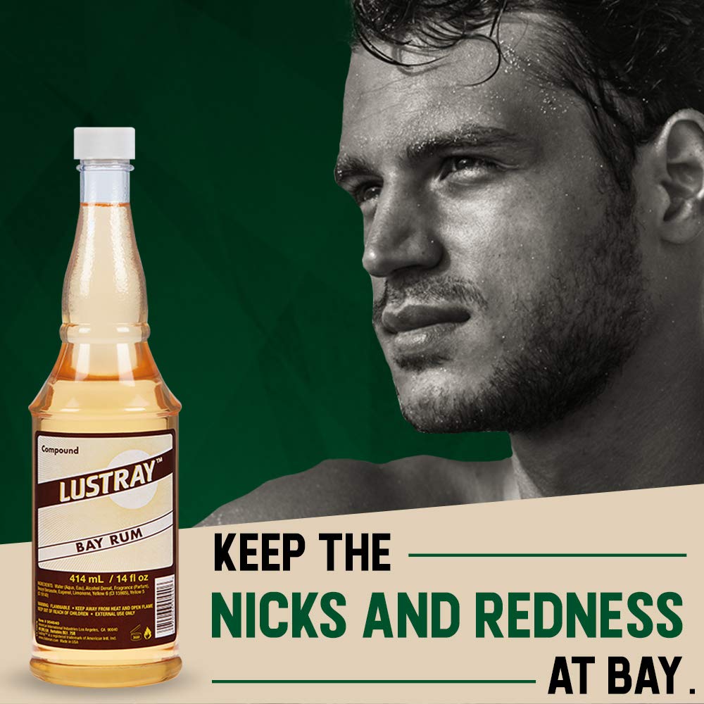 Clubman Lustray Bay Rum After Shave Lotion for Men – Classic After Shave Splash, Soothing & Refreshing Aftershave Scent, 14 fl oz