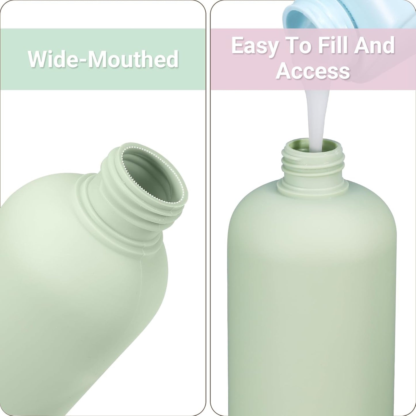 ASEVAT 6.7 oz Empty Squeeze Bottles for Shampoo, Travel Containers for Toiletries, Leak Proof Plastic Bottles with Caps, Refillable for Lotion, Cream and Liquids (3Pcs)