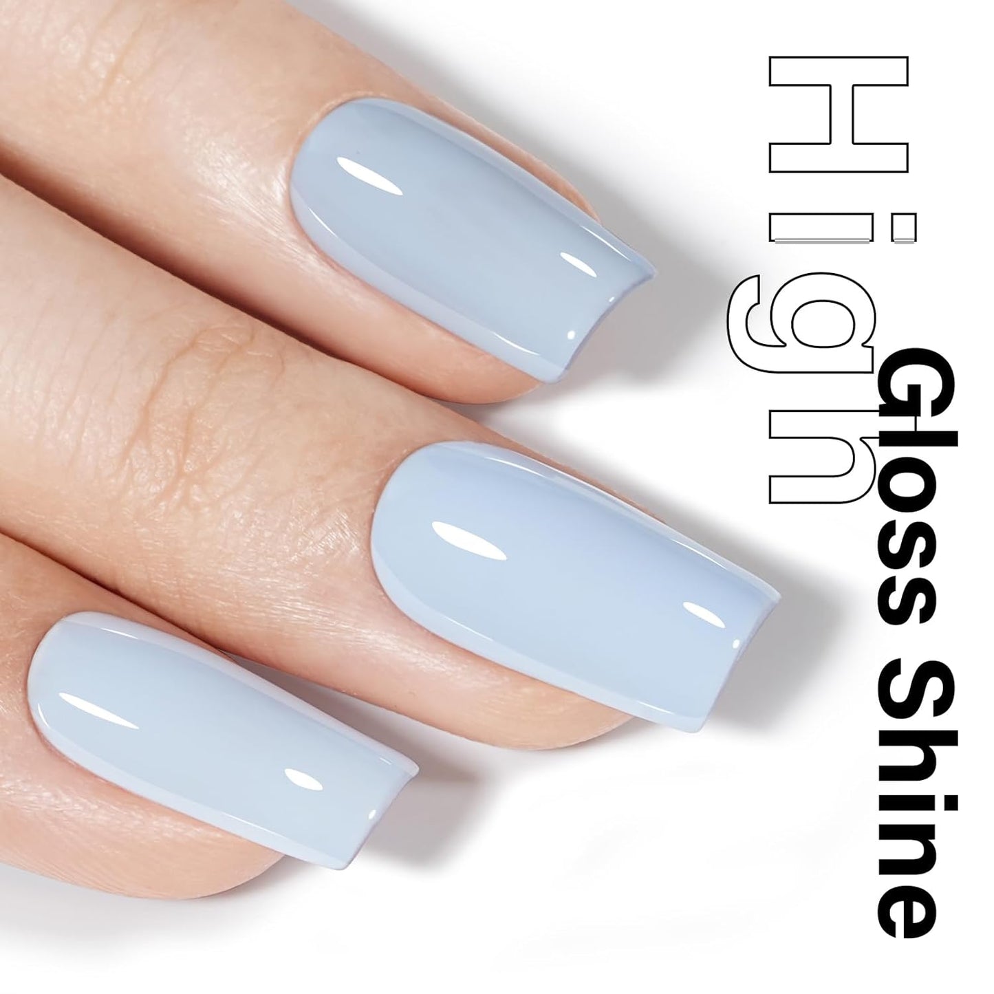 AILLSA Pastel Blue Gel Nail Polish Macaron Baby Blue Gels Polish Bright Spring Summer Colors Cotton Candy Nail Polish Gel Soak Off U V for French Manicure Salon DIY Holiday 0.5 Fl Oz GB82