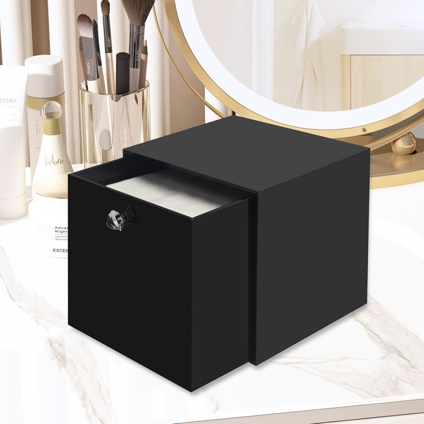 Face Towel Holder Compatible with XL, Disposable Face Towel Container Box, Black