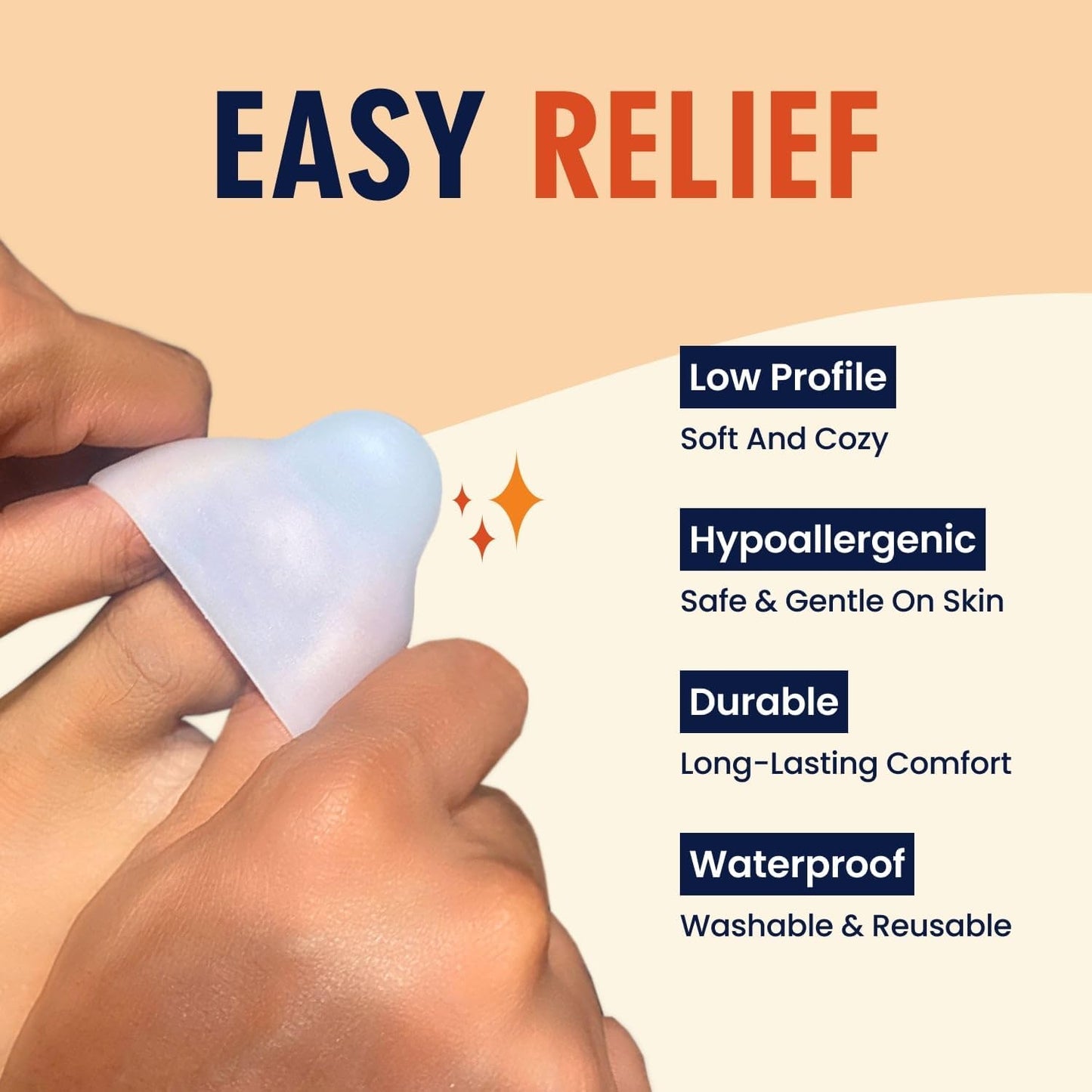 Dr. Frederick's Original Gel Toe Protectors for Men & Women - 12 ct - Toe Caps for Foot Pain Relief - Flexible Cushions for Ingrown Toenails, Corns, Calluses, Blisters, and Comfort - White - Large