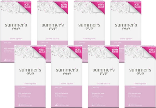 Summer's Eve Douche, Vaginal Douche for Women, Island Splash, 2 Units, 4.5 Oz Each, (Pack of 8)