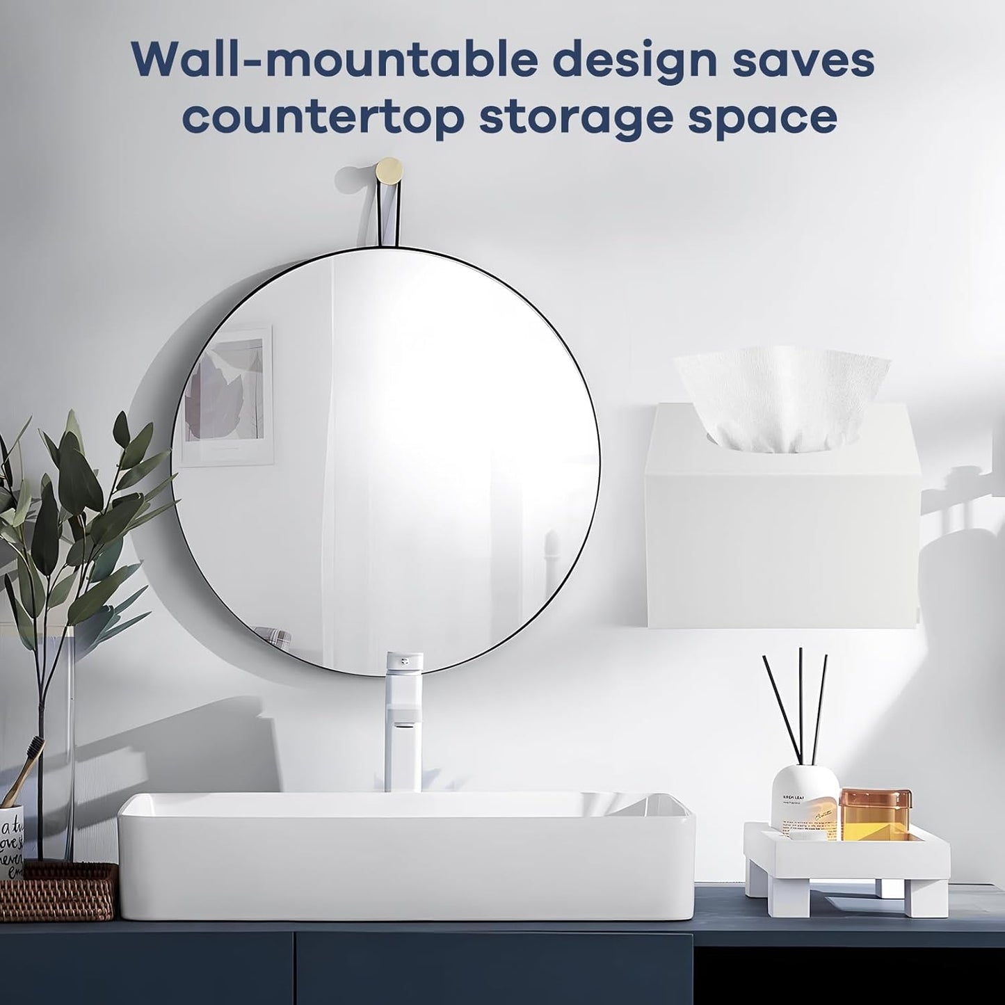 Acrylic Hand Towel Box Cover Compatible with Kleenex Disposable Hand Towels Wall-Mounted Paper Towel Dispenser Suitable for Tabletop, Bathroom, Car, and Office Use (White)