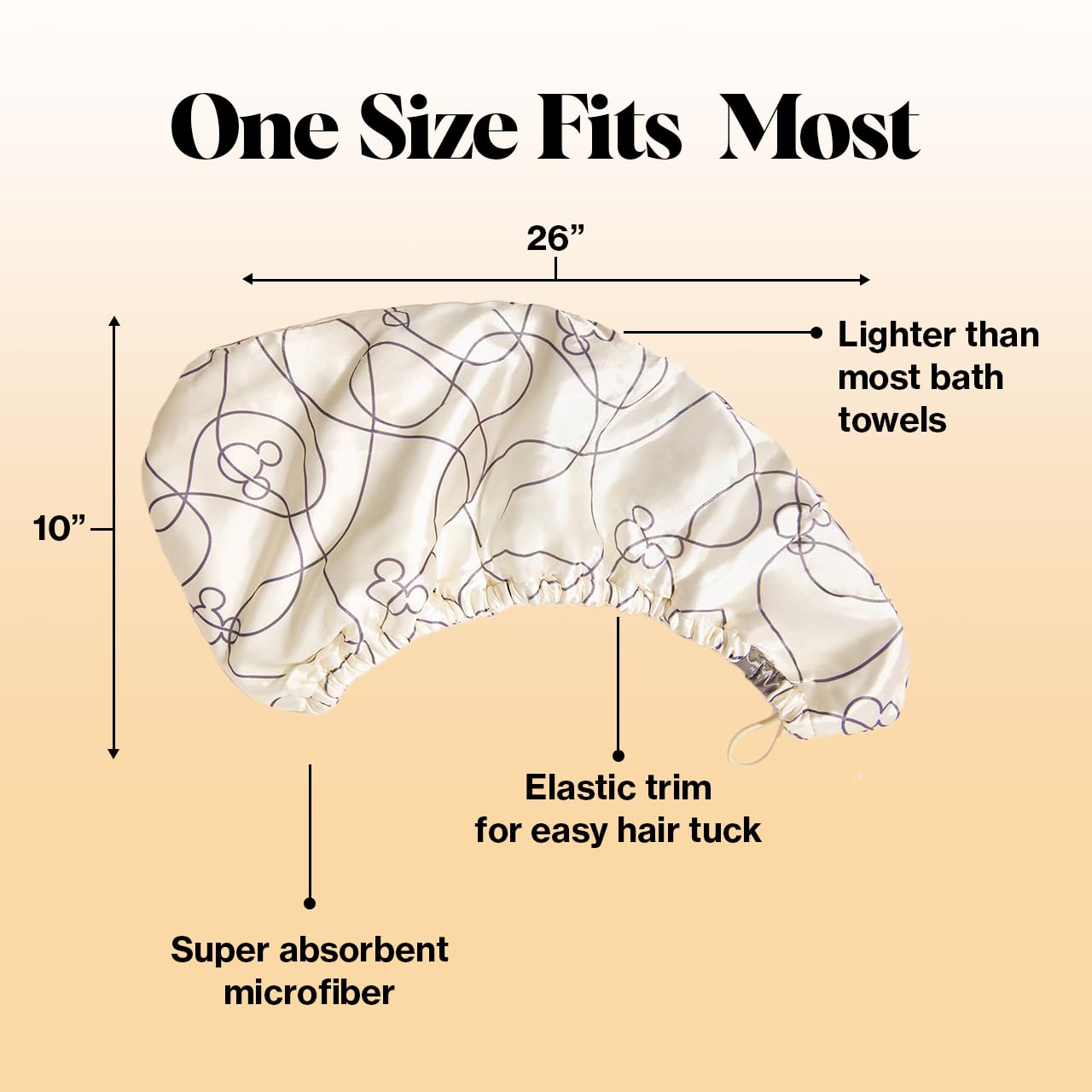 Kitsch Mickey/Minnie x Satin Microfiber Hair Towel Wrap for Women - Super Absorbent, Quick Dry, Anti-Frizz, for Long & Short Hairs, Turbans for Women, Hair Wrap - Mickey Maze