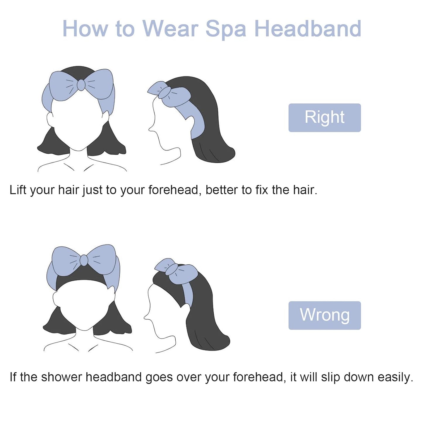 Ondder 8 Pack Spa Headbands for Face Washing - Fluffy Shower Cosmetic Face Wash Head Bands for Women & Girls - Leopard & Polka Dot Solid Color