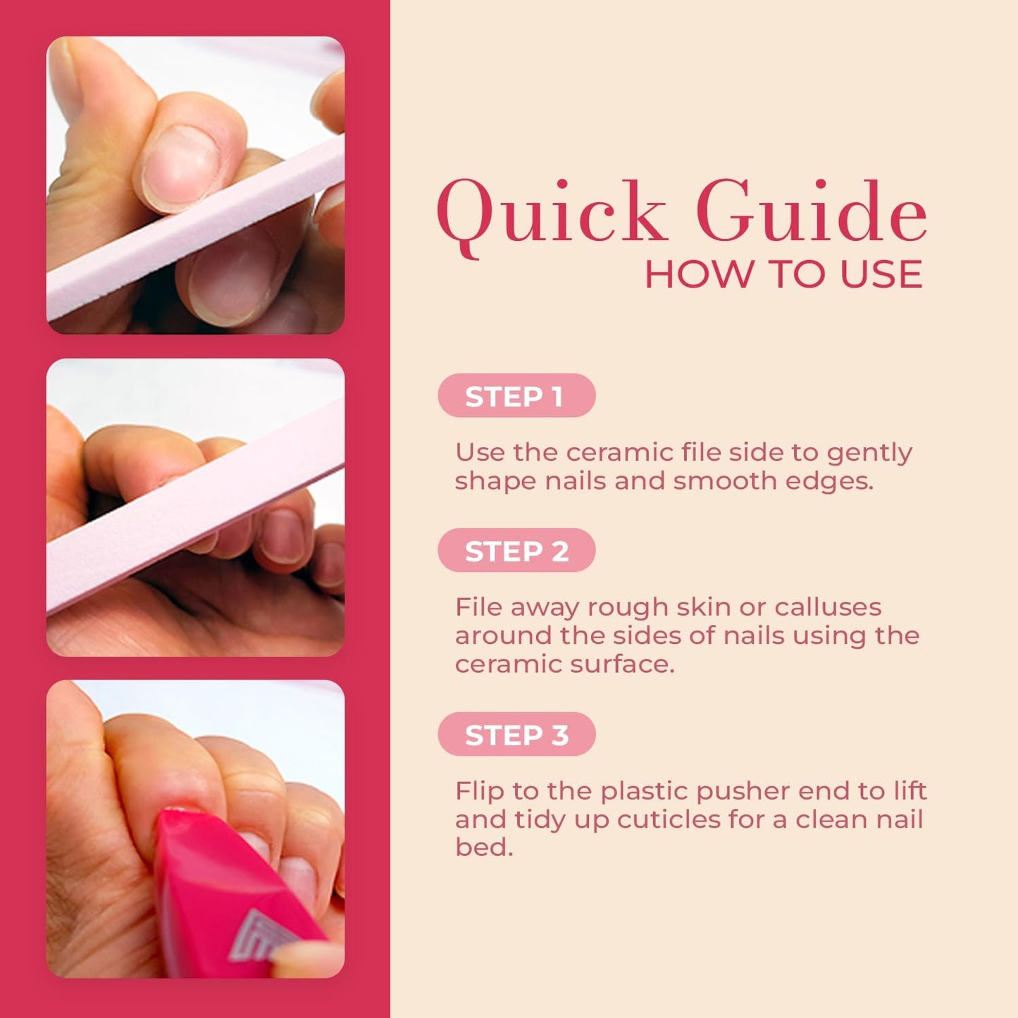 Ceramic Files for Nails, Manicure Fingernail Files with Cases, Expert Precision Filing, Leaves Nails Smooth- Perfect for Women, Men, Kids & Baby, Professional Manicure & Pedicure Kit