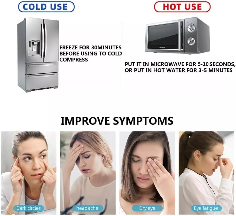 Cooling Eye Mask, Reusable Cold Eye Mask for Hot Cold Treatment for Eye Strain, Eye Swelling, Eye Redness, Puffy Eyes, Dark Circles, Smooth Fine Lines and Eye Recover Surgery. 2 Packs (Blue)