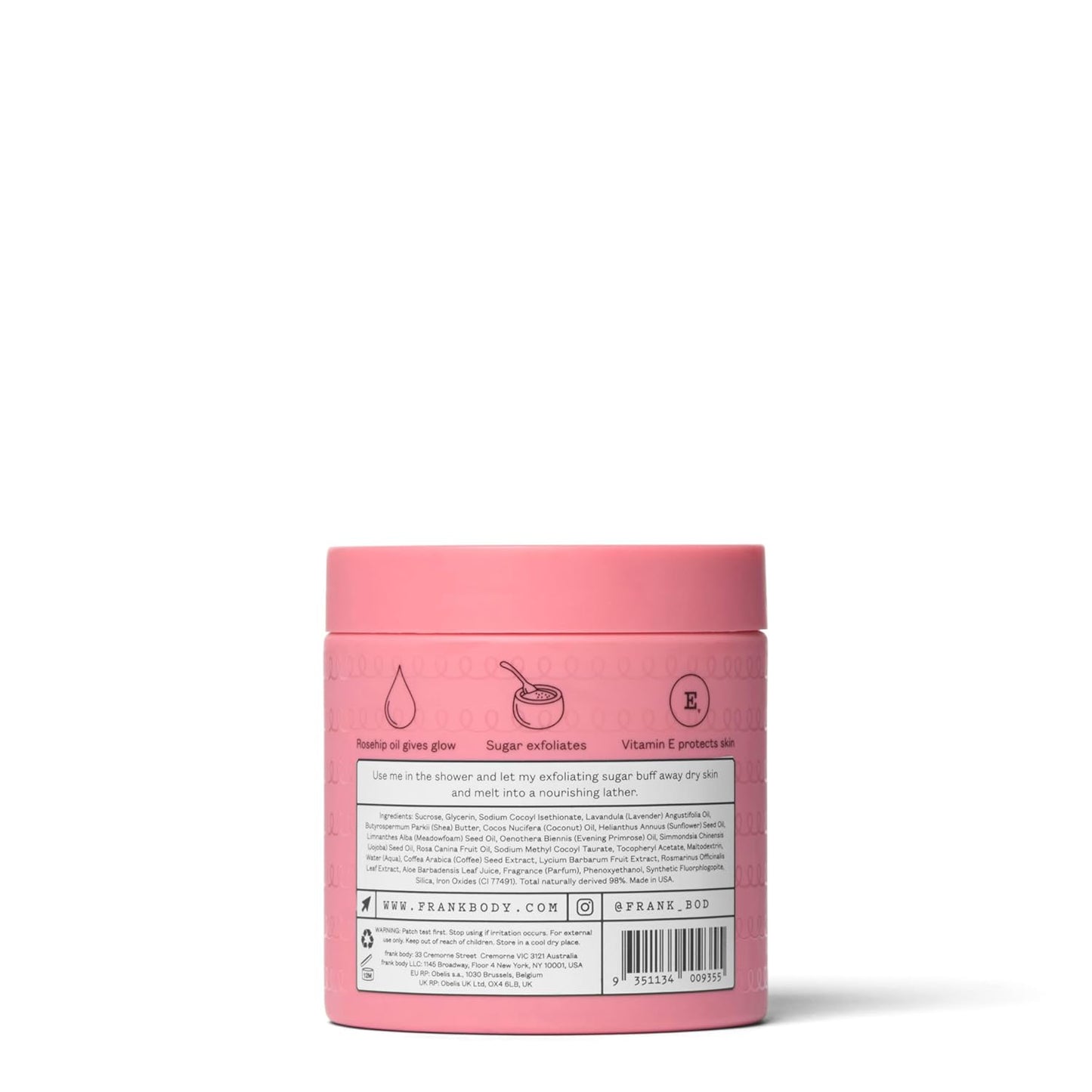 frank body Rosehip Body Scrub & Cleanser | Fades Marks & Softens Skin |Exfoliating Body Scrub | With Rosehip Oil, Coffee Seed Extract & Lavender Oil | Vegan & Cruelty Free | 250g / 8.82 oz
