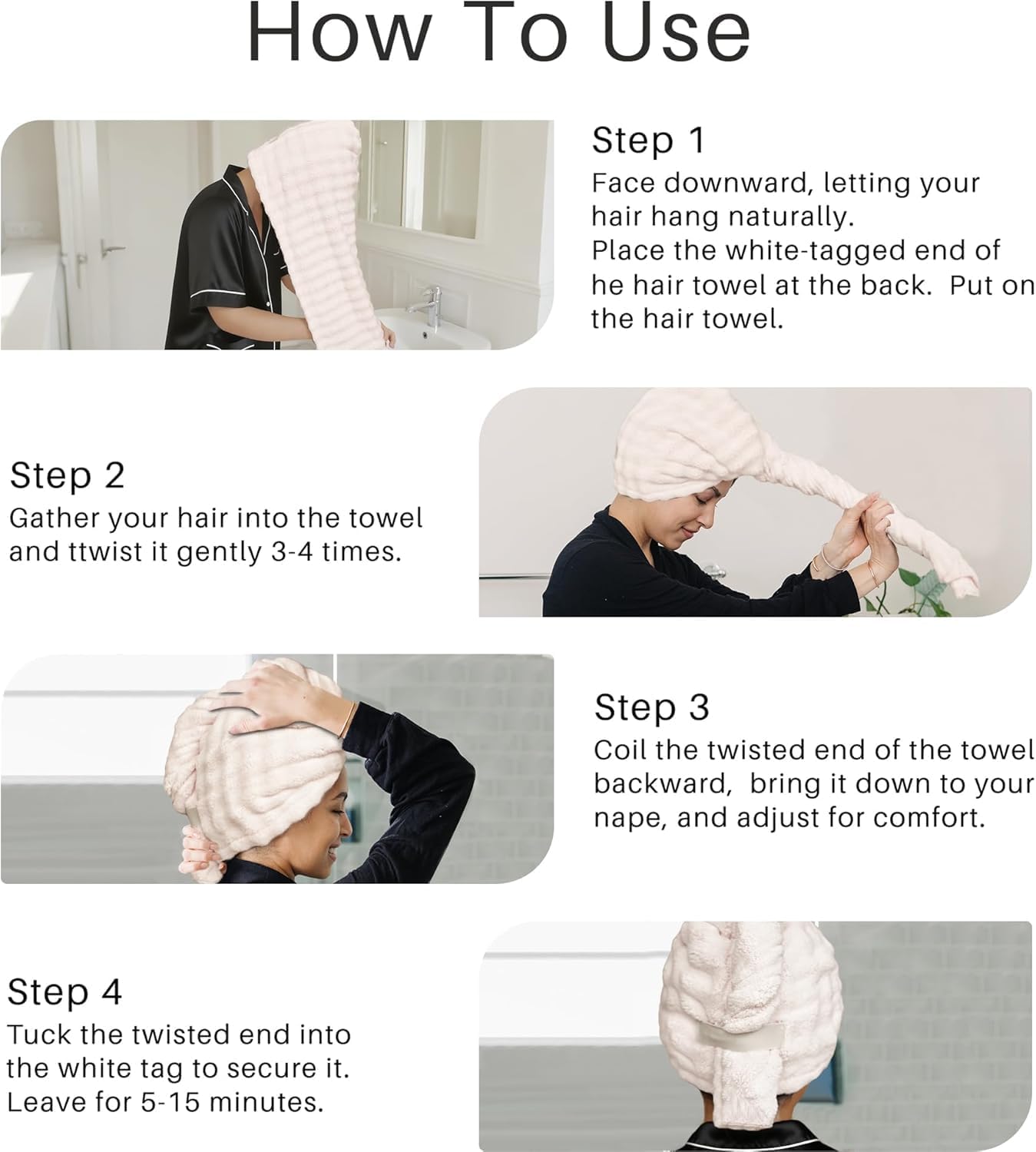 2-Pack Women's Microfiber Hair Towel Wrap: 50% Faster Drying, Ultra - Absorbent & Anti - Frizz for Long and Curly Hair! 40x11 Inches Oversized, Lightweight for Travel, Gym, Spa & Home Use