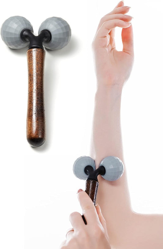 Relax Massage Roller - Body Massage Tools Myofascial Trigger Points Reduce Muscle Soreness Tightness Leg Cramps for Circulation, Stress, Arthritis and Hand Pain Relief & Recovery (Grey)