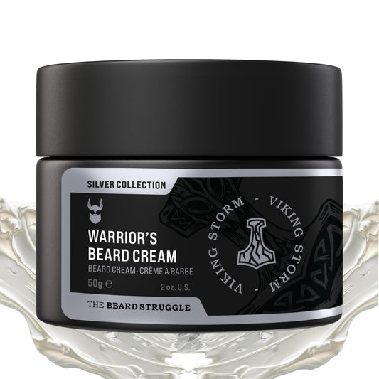 Beard Cream for Men by Beard Struggle -Viking Storm Beard Butter, Moisturizer & Softener for Men - Itch Relief, Hydration with Avocado & Jojoba Oils - Beard, Mustache & Corase Growth Cream, 50g