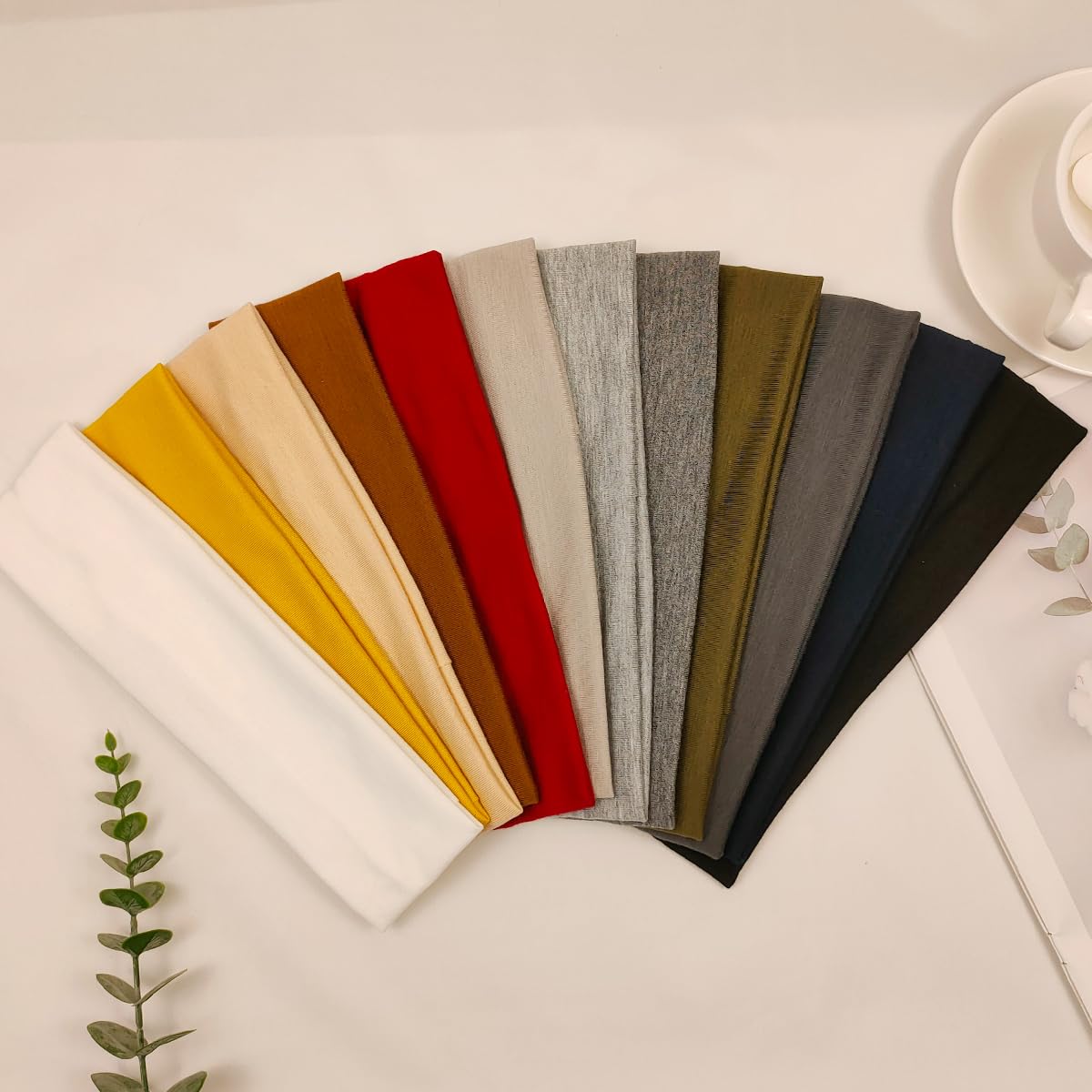 Headbands For Women Sweat Headband Yoga Elastic Head Bands Women's Hair Band Workout Hairbands Accessories 12 Pack