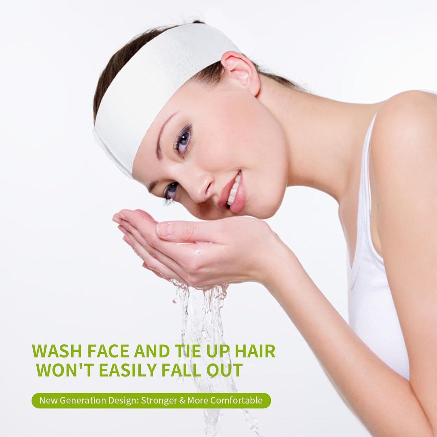 MoyRetty 50 Pack Disposable Headbands for Spa & Facials - Stretchable Non-Woven Facial Headband with Adjustable Magic Tape | Esthetician Supplies, Soft Hair Bands for Skincare, Makeup, Salon