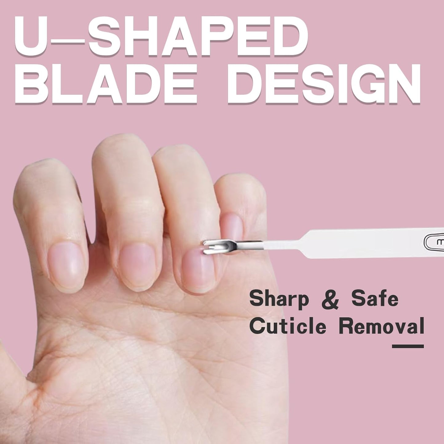 Kylara Cuticle Trimmer Set 3 in 1 - Cuticle Nipper,Pusher & Cutter,Professional Stainless Steel Manicure Pedicure Tools for Women,Gradient Pink Nail Care Kit for Home Salon & Nail Artists