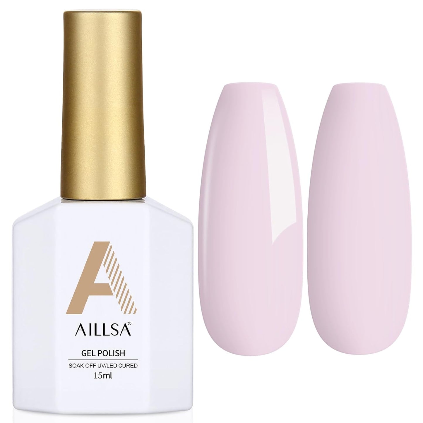 AILLSA Light Pink Nail Gel Polish Nude Baby Pink Gels Polish Color Fall Winter Mauve Jelly Nails Art Natural Nail Polish Soak Off U V Gel Nail Manicure at Home Holiday Gift For Women 0.51 Fl Oz