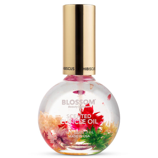 Blossom Cuticle Oil for Nails, Hydrating, Moisturizing, Scented Nail Oil Cuticle Care, Infused with Real Flowers, Made in USA, 0.92 fl. oz, Hibiscus