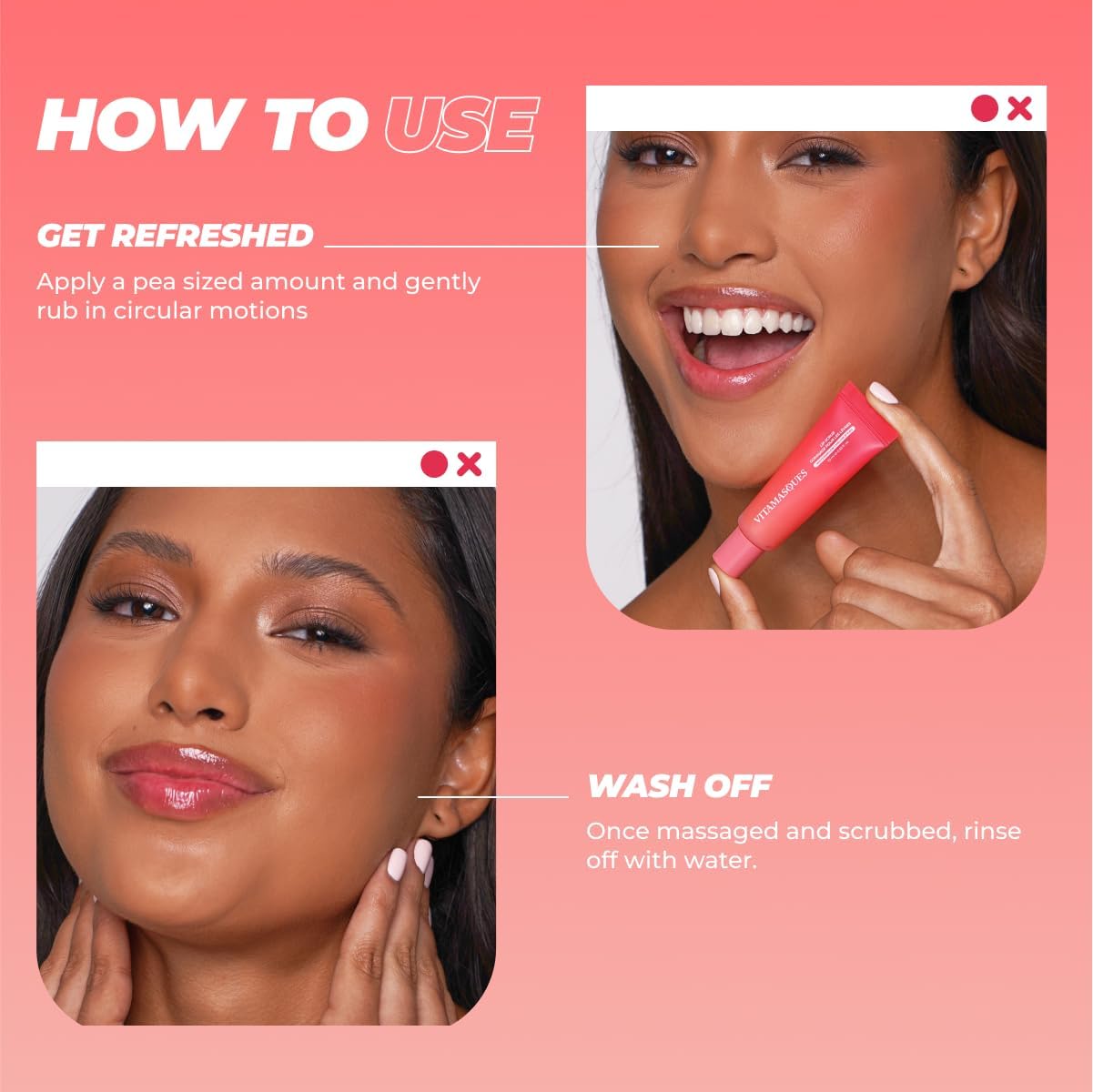 Vitamasques Lip Sugar Scrub - Watermelon, Lip Exfoliator Scrub, Sugar Scrubs, Overnight Hydration & Softening, Soothing Dryness, moisturizing lip scrub is enriched with Shea Butter - Made in Korea