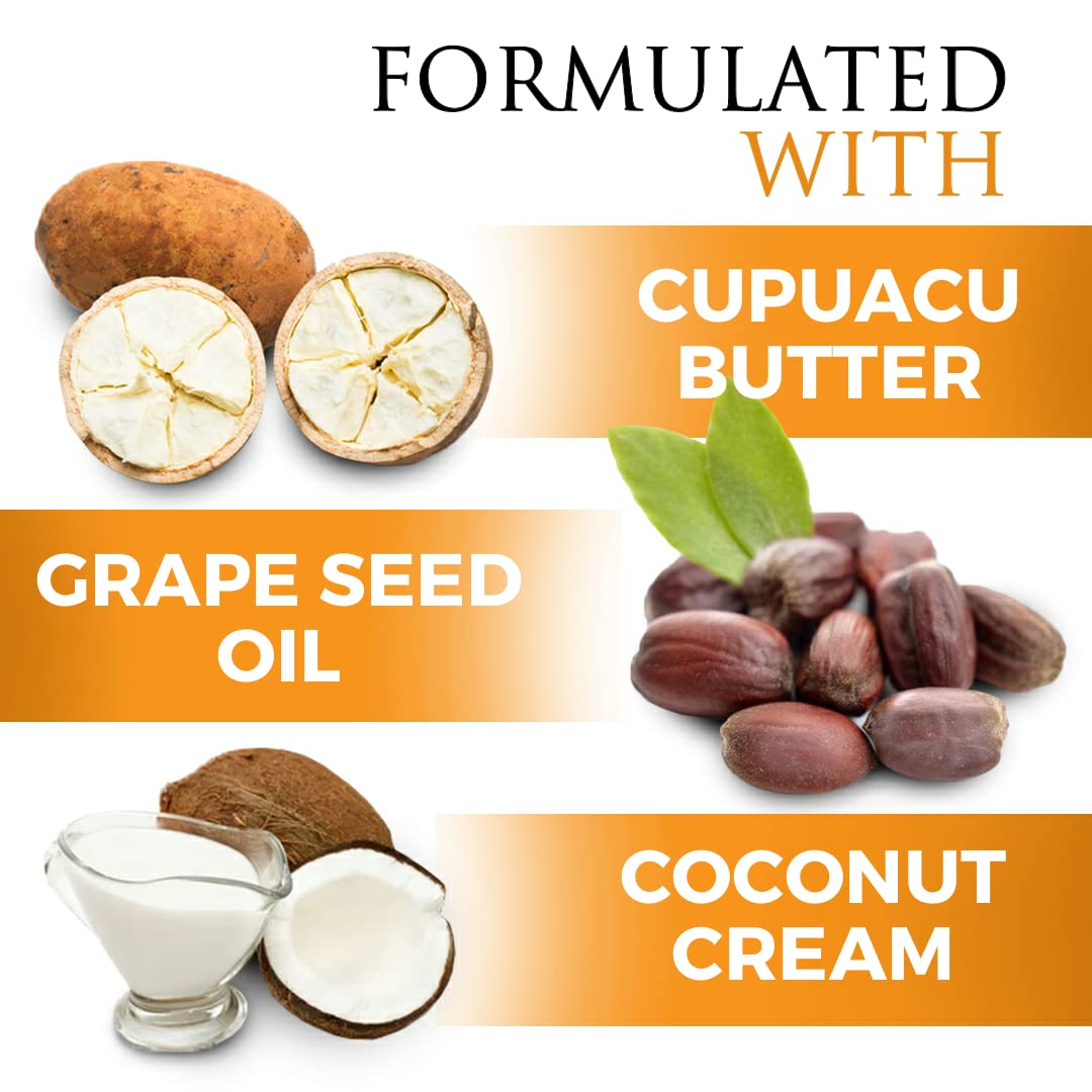 Legend's Creek Farm, Goat Milk Body Butter - Hydrating Natural Body Moisturizer with Organic Shea Butter & Grape Seed Oil - 8 Oz Purifying & Toning Whipped Body Butter (Cupuacu Coconut & Cream)