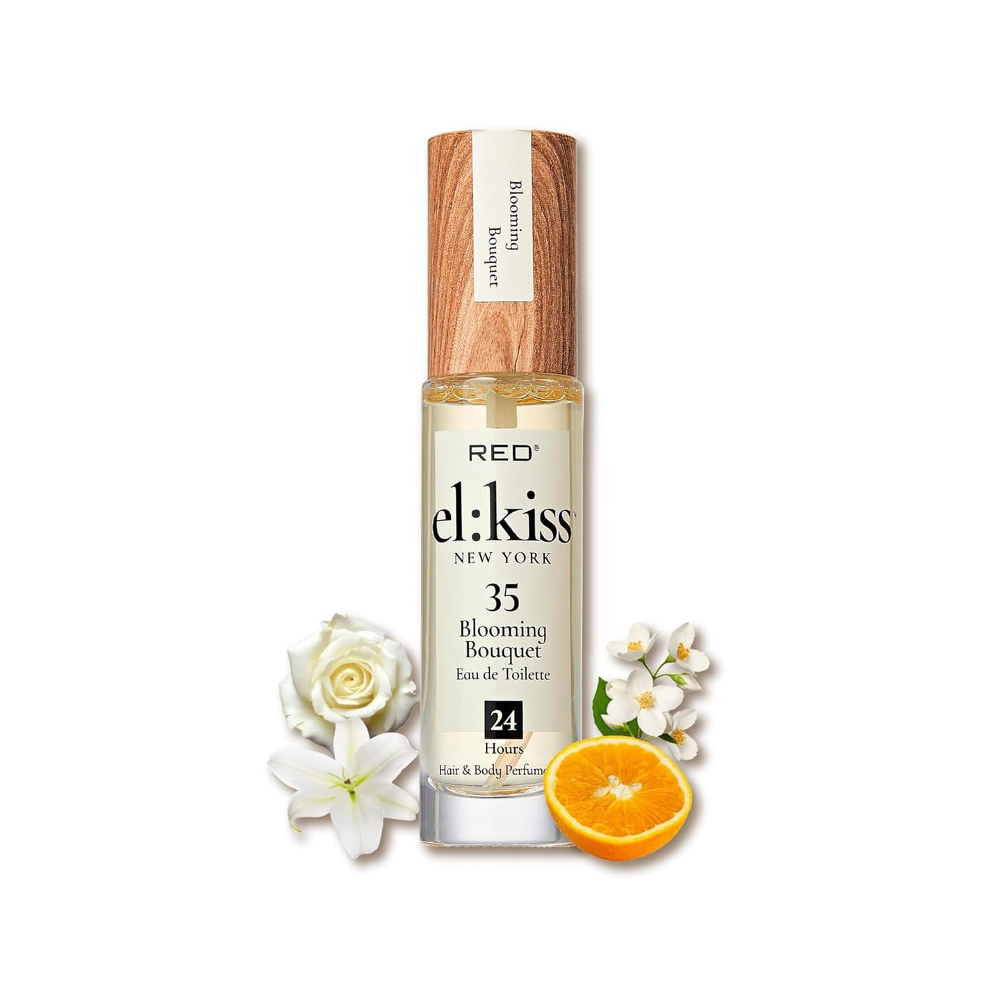 EL:KISS Hair Perfume & Body Mist, Blooming Bouquet Inspired by Miss D. Eau de Toilette 30mL (1.01 Fl Oz), Hydrating & Long-Lasting, Alcohol & Mineral Oil-Free, With Jojoba, Argan Oil & Aloe Vera