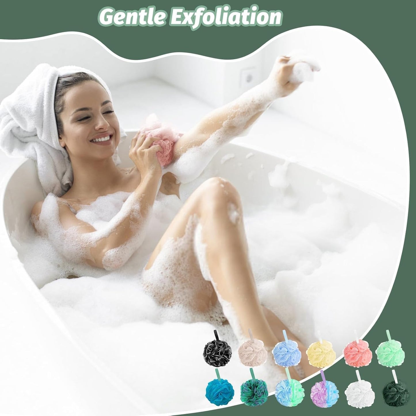 Amazerbst loofah,6 Pack Shower loofah loofah Sponge,50g Bath Sponge Body Scrubber for Women and Men