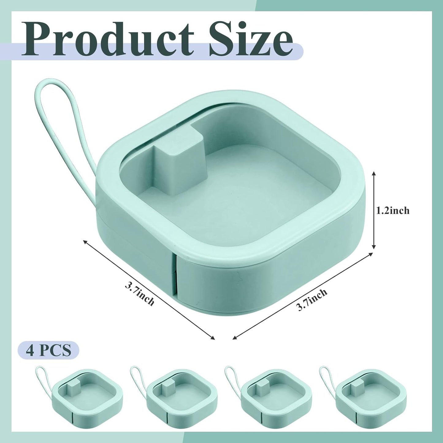 Kathfly 4 Pcs Green Hair Tie Organizer Portable Hair Accessory Storage Containers Stackable Tie Bobby Pin Holder Home Cotton Swab Dispenser Accessories Jewelry Organizer Box