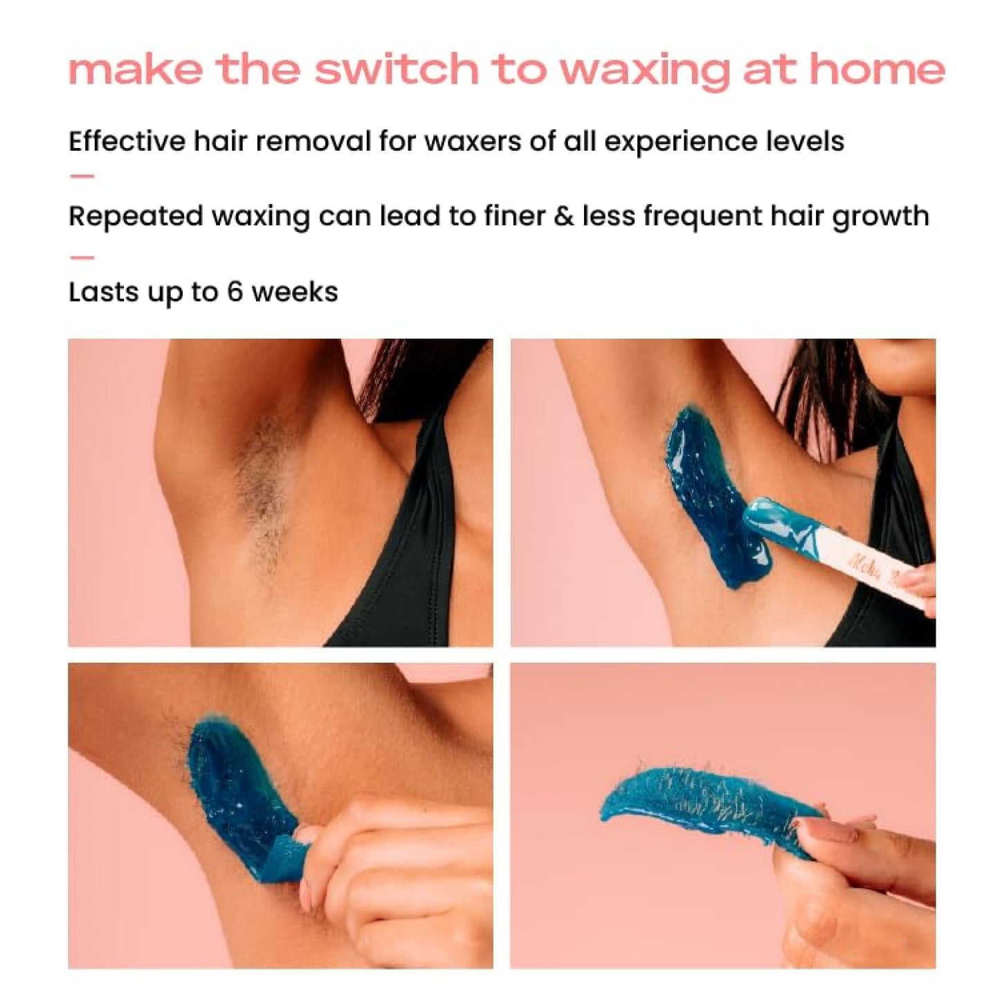 KoluaWax Premium Waxing Kit for Women - Hot Melt Hard Wax Warmer for Hair Removal, Eyebrow, Bikini, Legs, Face, Brazilian Wax - Machine, 4-Pack Beads, Accessories, Peach Fuzz