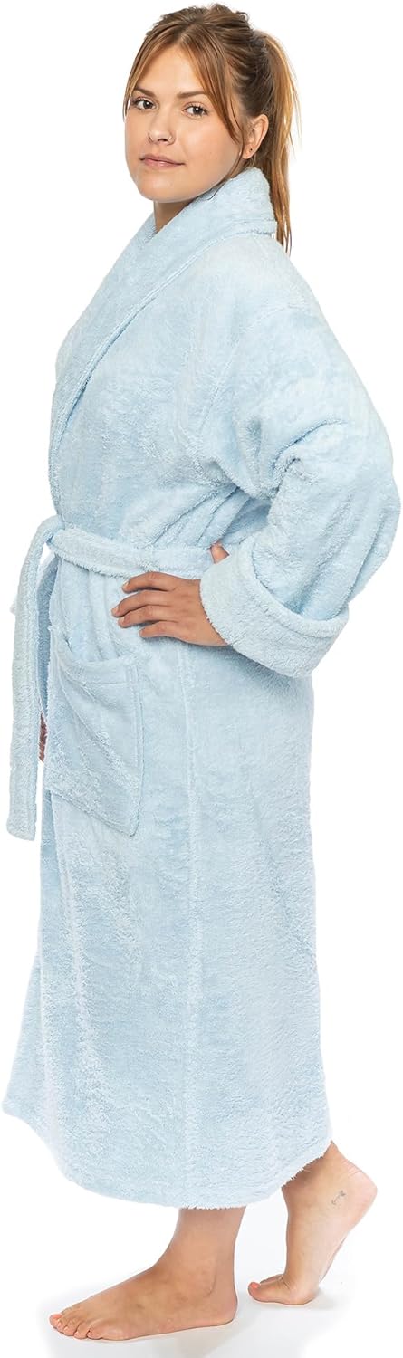 Classic Turkish Towels CTT Premium 100% Turkish Cotton Terry Cloth Bath Robe for Women & Men, Soft & Plush Long Unisex Robe