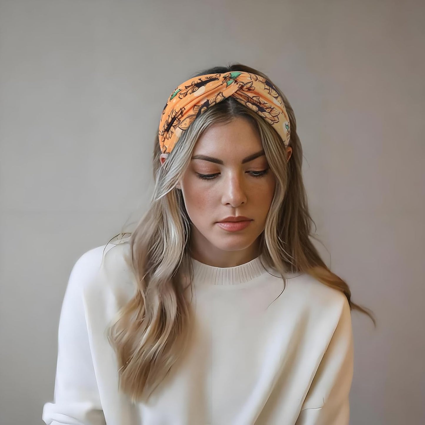 DRESHOW 4 Pack Turban Headbands for Women Wide Vintage Head Wraps Knotted Cute Hair Band Accessories